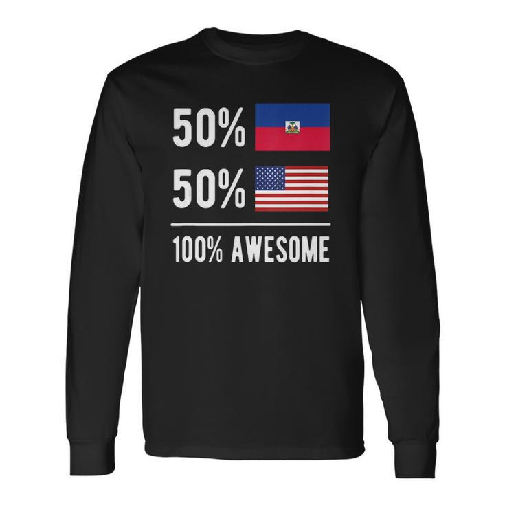 Proud Haitian American Flag Haiti Usa Long Sleeve T-Shirt T-Shirt