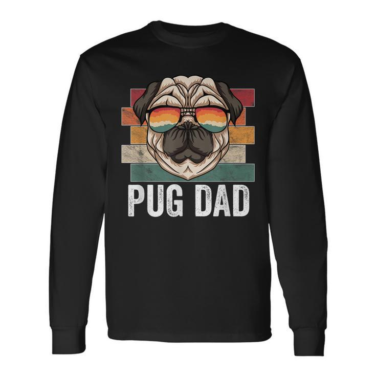 Pug Dog Dad Retro Style Apparel For Men Long Sleeve T-Shirt