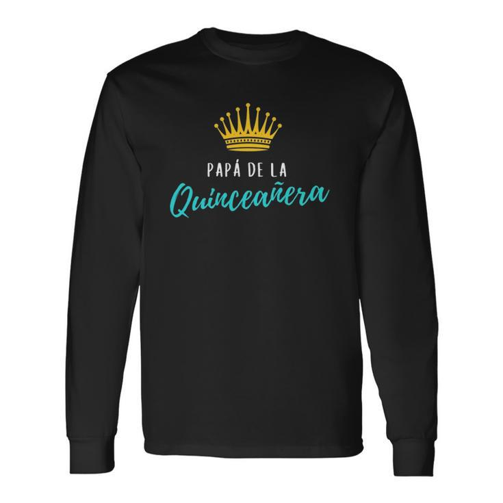 Quinceanera Papa Dad Father Turquoise Theme Party Quince Long Sleeve T-Shirt T-Shirt
