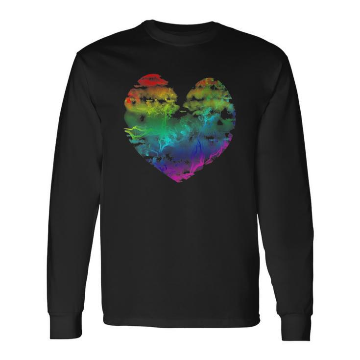 Rainbow Cloudy Heart Lgbt Gay & Lesbian Pride Long Sleeve T-Shirt T-Shirt