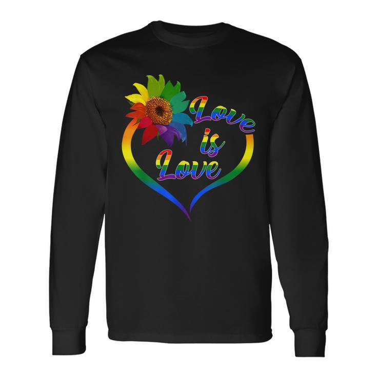 Rainbow Sunflower Love Is Love Lgbt Gay Lesbian Pride V2 Long Sleeve T-Shirt T-Shirt