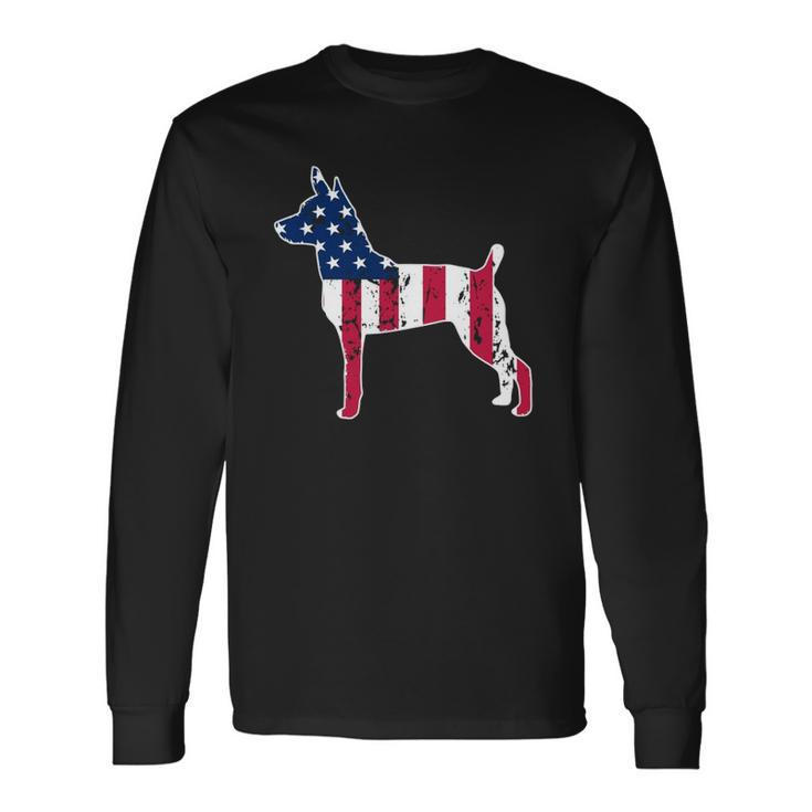 Rat Terrier Dog Lovers American Flag 4Th Of July Long Sleeve T-Shirt T-Shirt