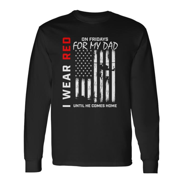 Red On Friday Dad Military Remember Everyone Deployed Flag Long Sleeve T-Shirt T-Shirt