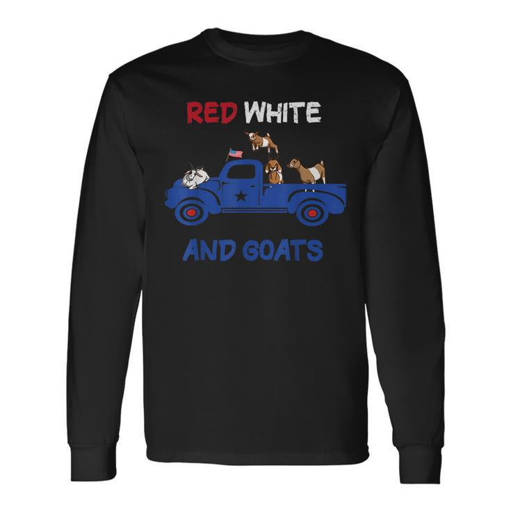 Red White And Goats 4Th Of July 2022 Long Sleeve T-Shirt