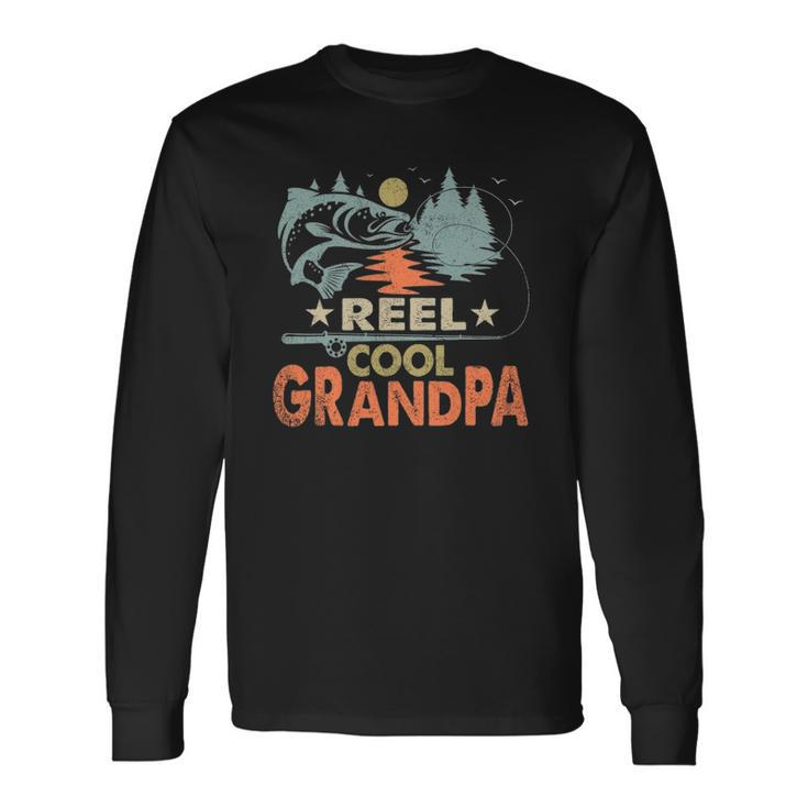 Reel Cool Grandpa Fishing Lover Vintage Fathers Day Long Sleeve T-Shirt T-Shirt