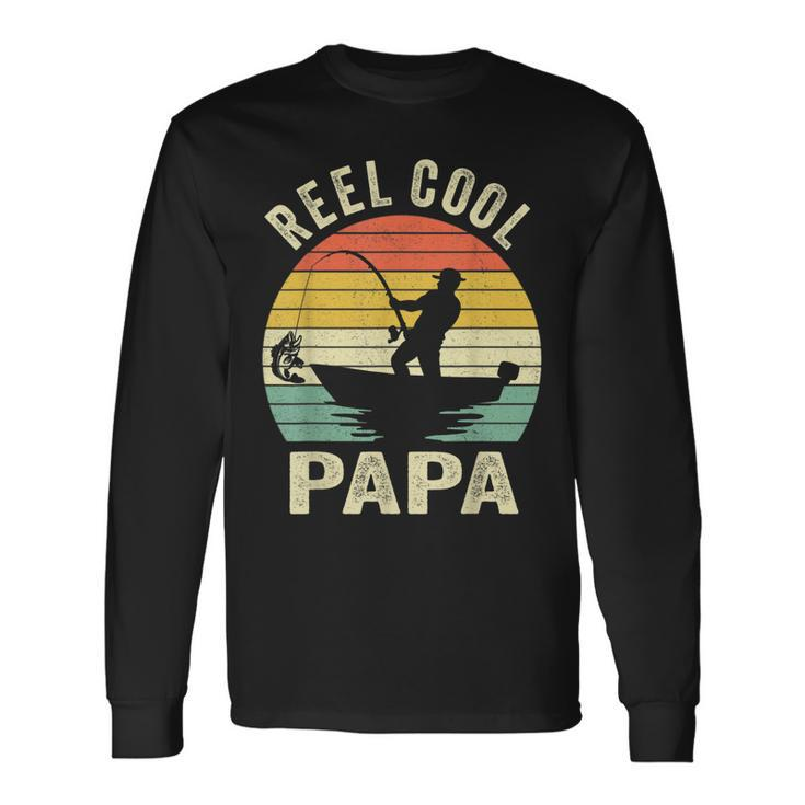 Reel Cool Papa Fishing Dad Fathers Day Fisherman Fish Long Sleeve T-Shirt T-Shirt