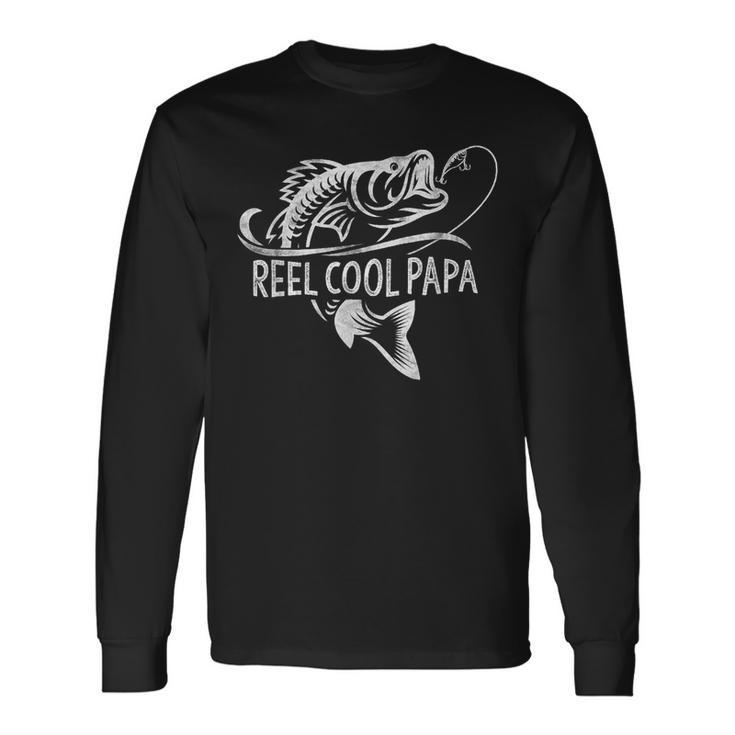 Reel Cool Papa Fishing Dad Fathers Day Fisherman Fish Long Sleeve T-Shirt