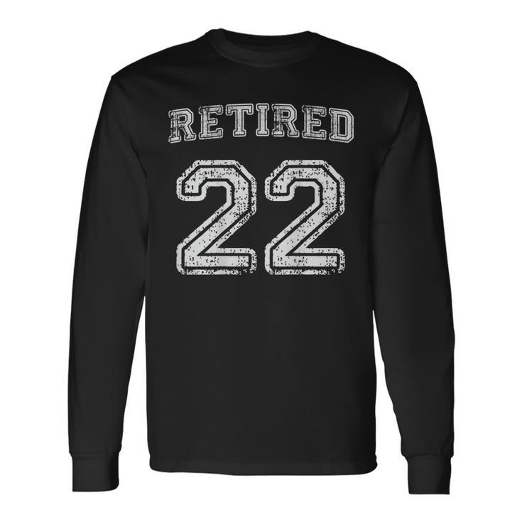 Retired 22 Coach 2022 Retirement Jersey-Style Name Number Long Sleeve T-Shirt