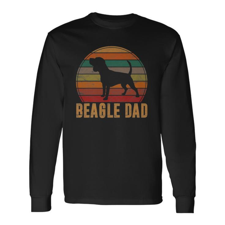 Retro Beagle Dad Dog Owner Pet Tricolor Beagle Father Long Sleeve T-Shirt T-Shirt Gifts ideas