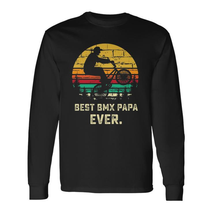 Retro Bmx Papa Freestyle Bike Fathers Day Long Sleeve T-Shirt T-Shirt
