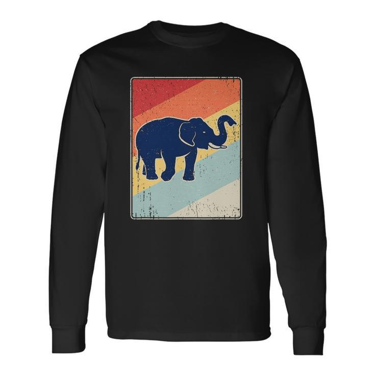 Retro Elephant Vintage Elephant Distressed Long Sleeve T-Shirt T-Shirt
