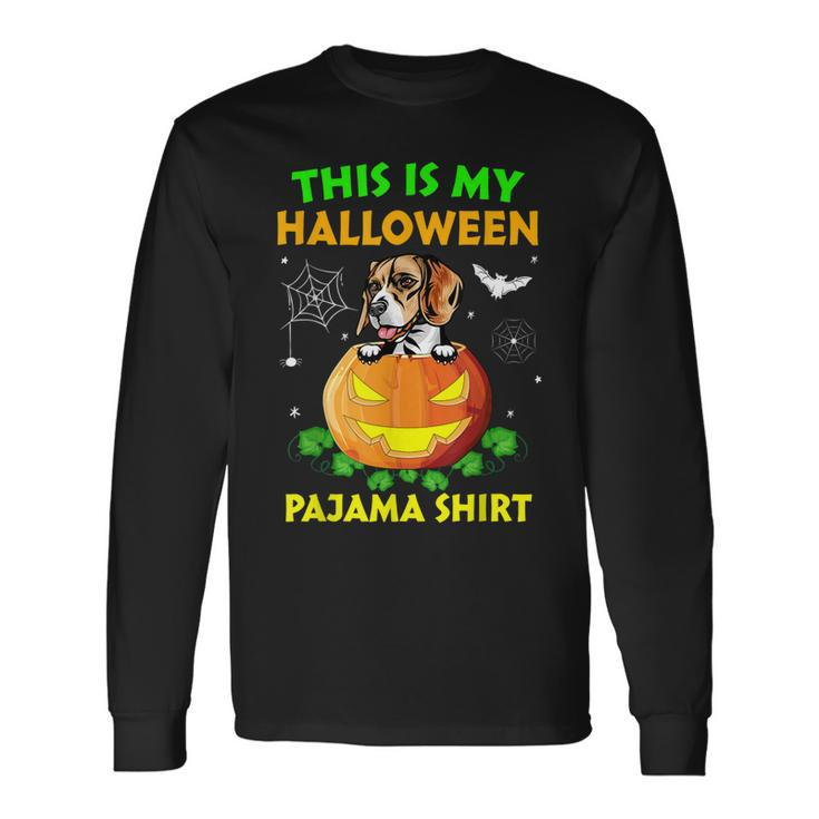 Retro This Is My Halloween Pajama Beagle Long Sleeve T-Shirt