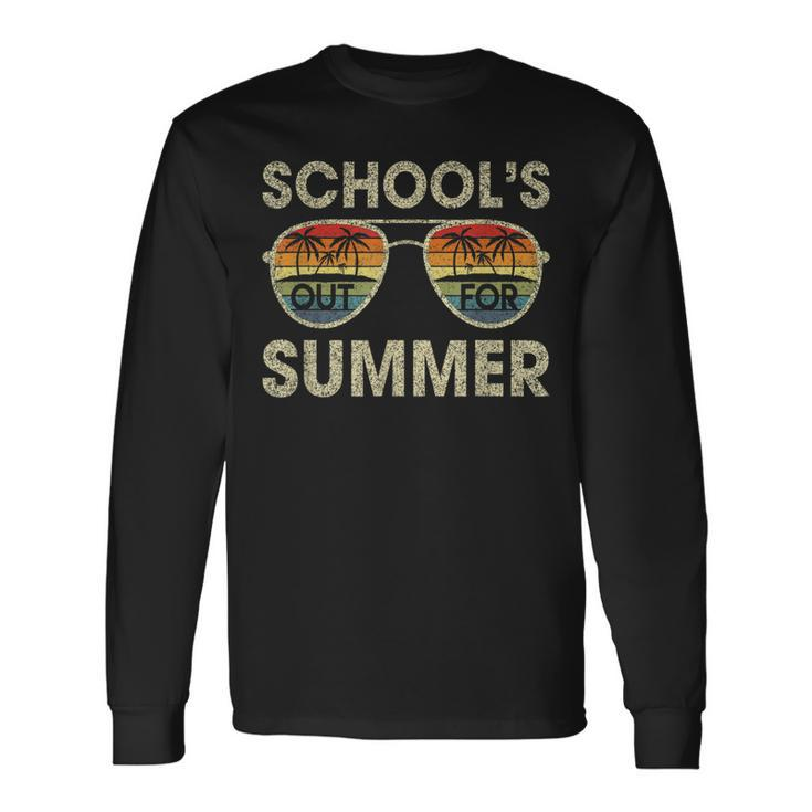 Retro Last Day Of School Schools Out For Summer Teacher Long Sleeve T-Shirt T-Shirt
