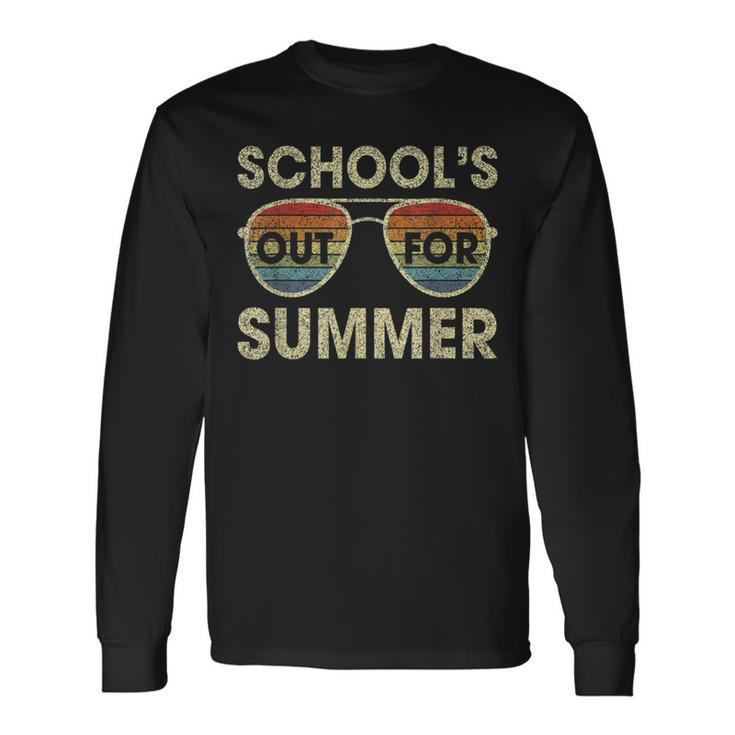 Retro Last Day Of School Schools Out For Summer Teacher V2 Long Sleeve T-Shirt T-Shirt