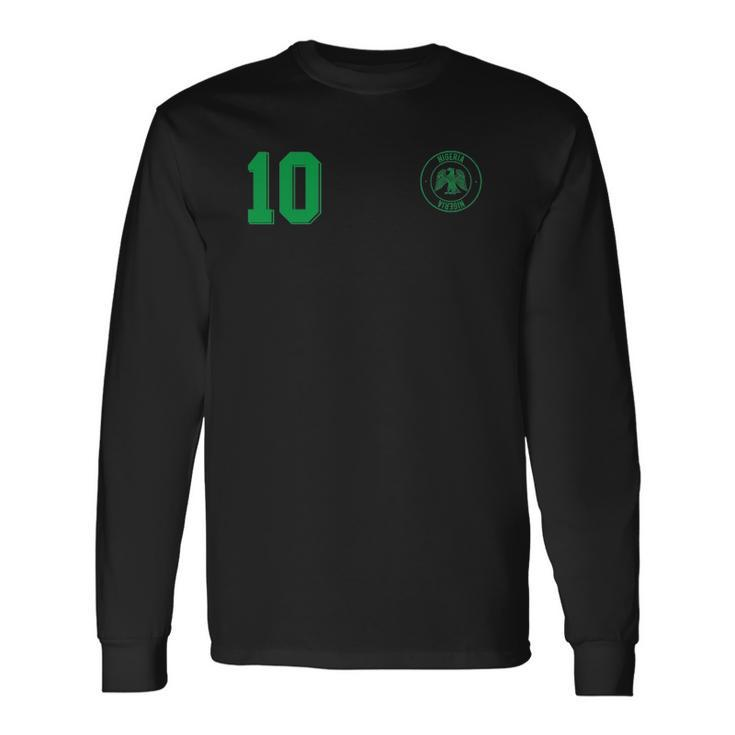 Retro Nigeria Football Jersey Nigerian Soccer Away Long Sleeve T-Shirt T-Shirt Gifts ideas