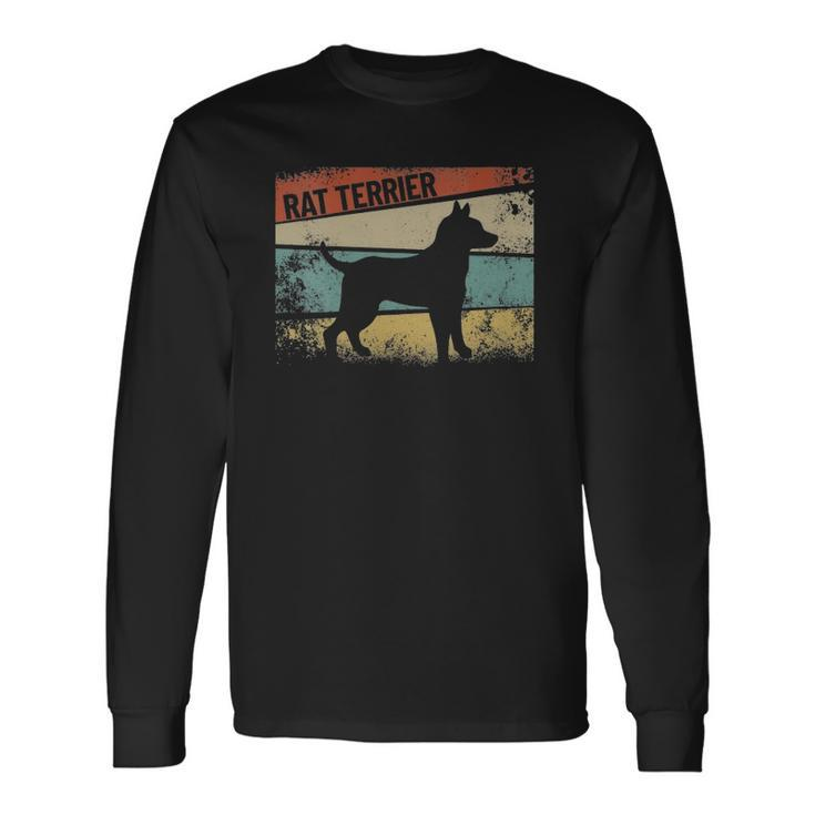 Retro Rat Terrier Dog Breed Silhouette Rat Terrier Long Sleeve T-Shirt T-Shirt