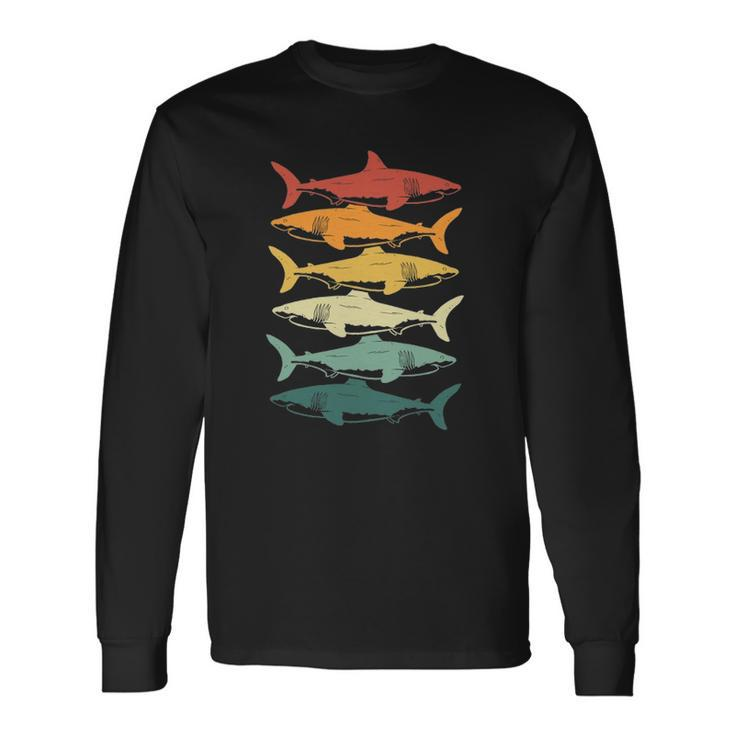 Retro Sharks For Shark Lover Long Sleeve T-Shirt T-Shirt