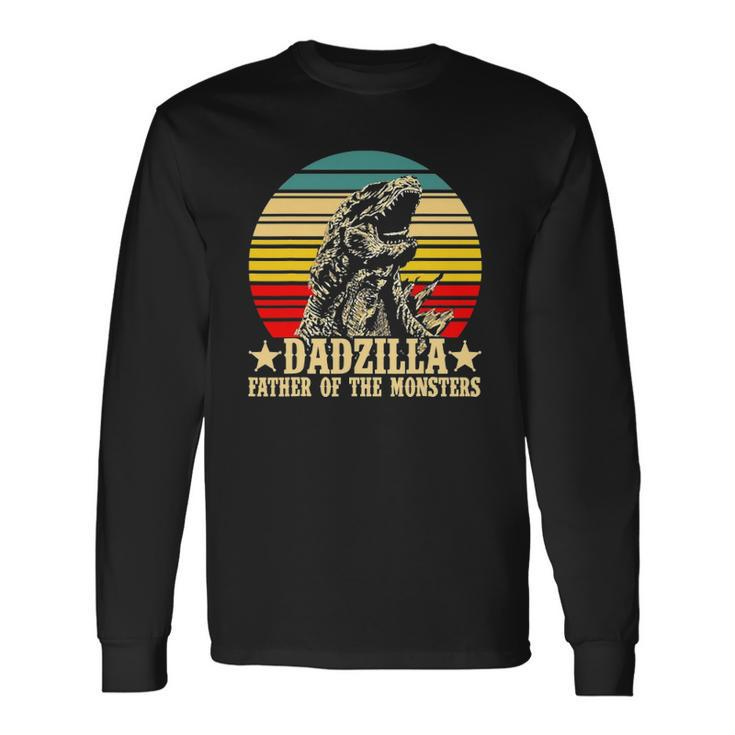 Retro Vintage Dadzilla Father Of The Monsters Long Sleeve T-Shirt T-Shirt