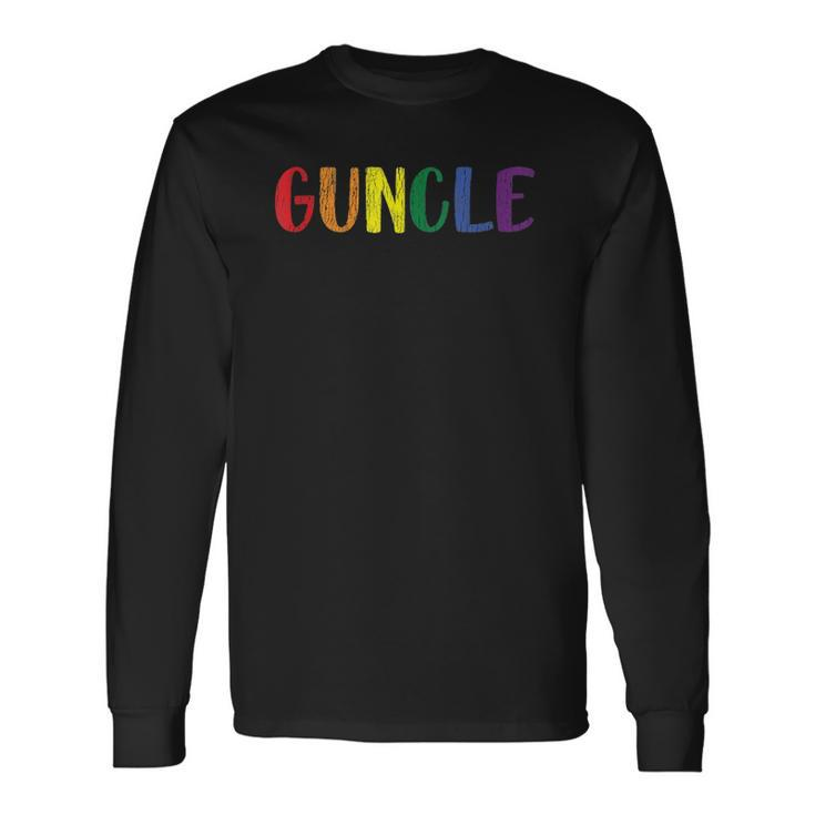 Retro Vintage Guncle Pride Uncle Gay Matching Lgbtq Long Sleeve T-Shirt T-Shirt