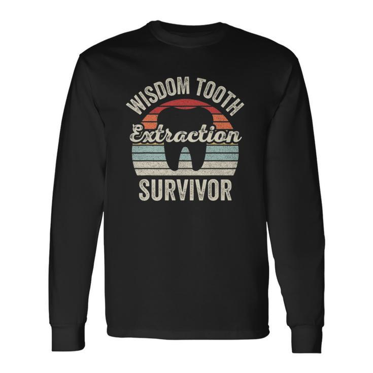 Retro Vintage Wisdom Tooth Extraction Survivor Dentist Long Sleeve T-Shirt T-Shirt