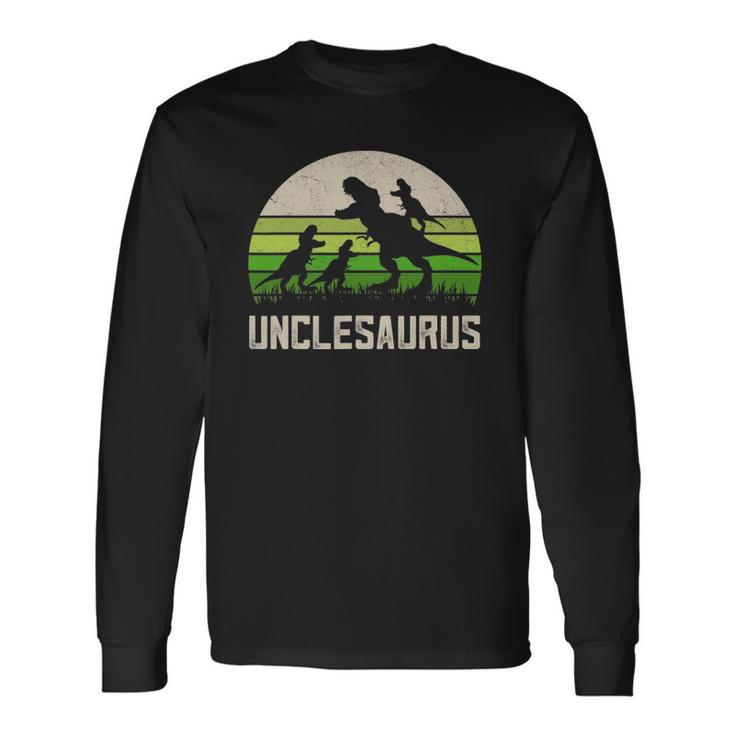 Mensrex Uncle Apparel Unclesaurus 3 Dinosaur Long Sleeve T-Shirt T-Shirt
