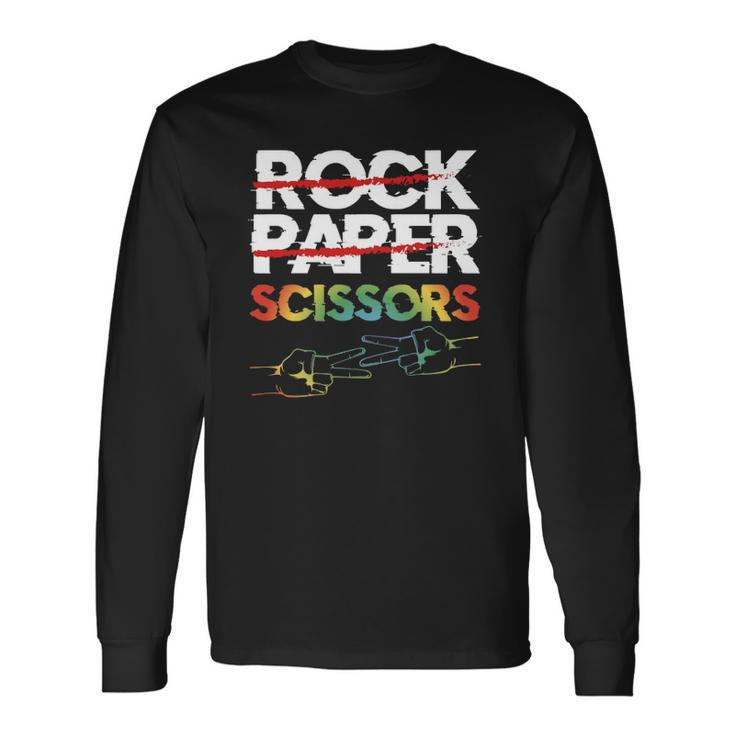 Rock Paper Scissors Lesbian Couple Lgbtq Pride Month Long Sleeve T-Shirt T-Shirt
