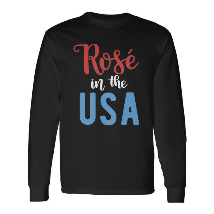 Rose In The Usa Cute Drinking 4Th Of July Long Sleeve T-Shirt T-Shirt