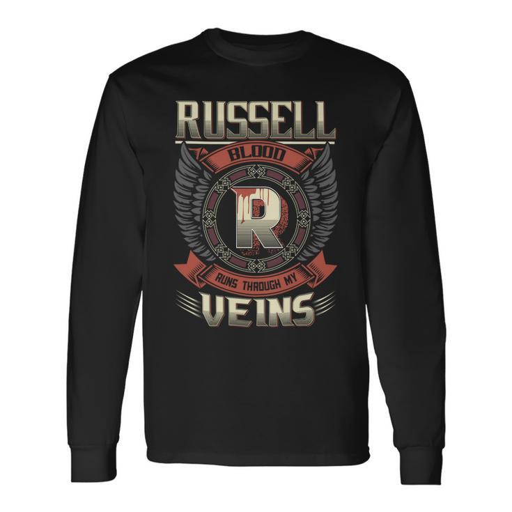 Russell Blood Run Through My Veins Name V3 Long Sleeve T-Shirt