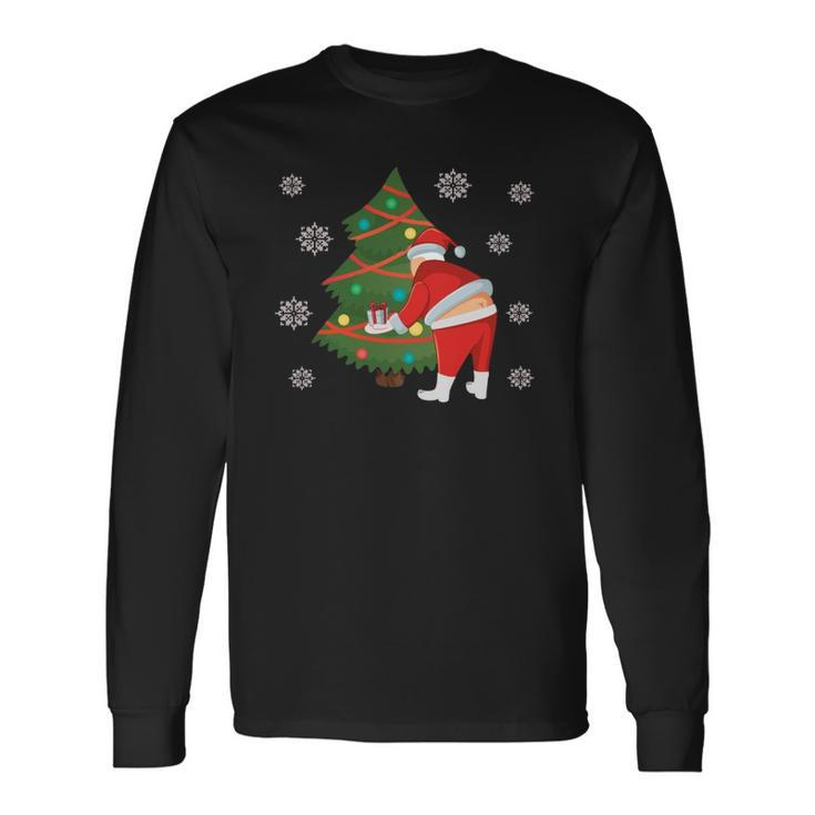Santa Butt Crack Merry Christmas Long Sleeve T-Shirt T-Shirt Gifts ideas
