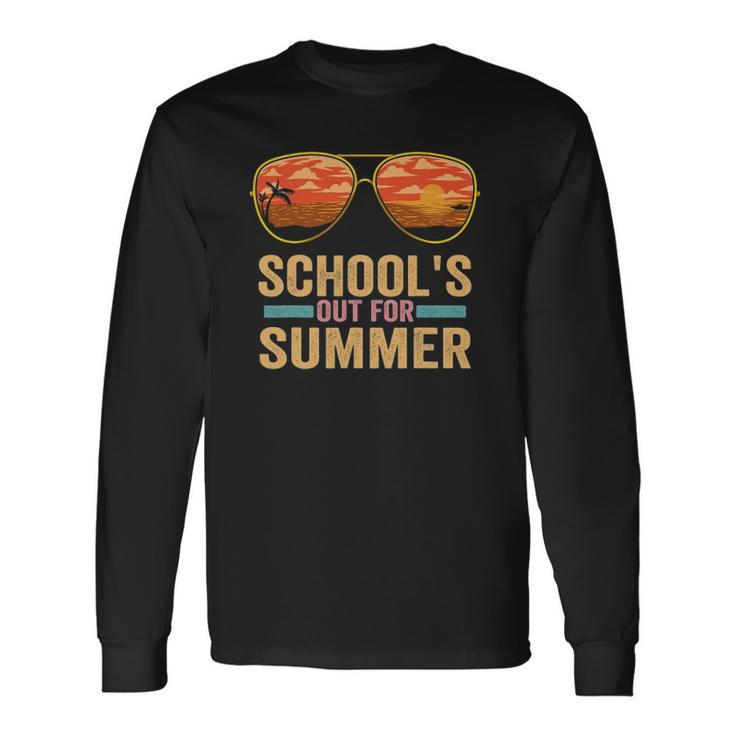 Schools Out For Summer Sunglasses Teacher Last Day Of School Long Sleeve T-Shirt T-Shirt