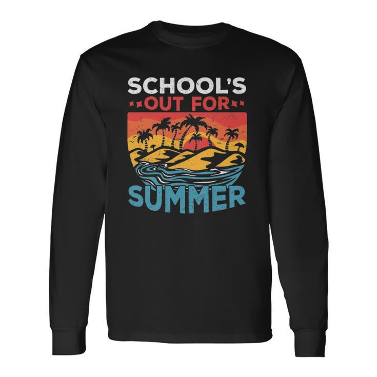 Schools Out For Summer Teacher Cool Retro Vintage Last Day Long Sleeve T-Shirt T-Shirt