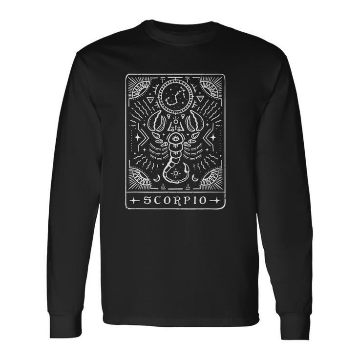 Scorpio Tarot Art Scorpio Zodiac Sign Birthday Month Long Sleeve T-Shirt T-Shirt Gifts ideas