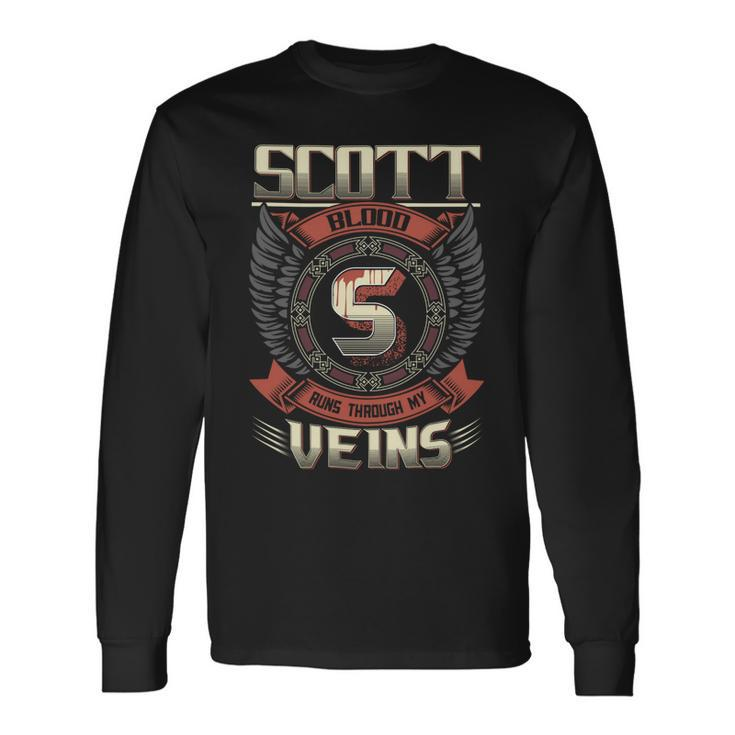 Scott Blood Run Through My Veins Name V3 Long Sleeve T-Shirt