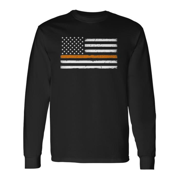 Search And Rescue Team Thin Orange Line Flag Long Sleeve T-Shirt T-Shirt