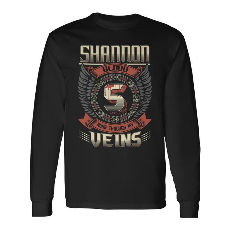 Shannon Blood Run Through My Veins Name V4 Long Sleeve T-Shirt