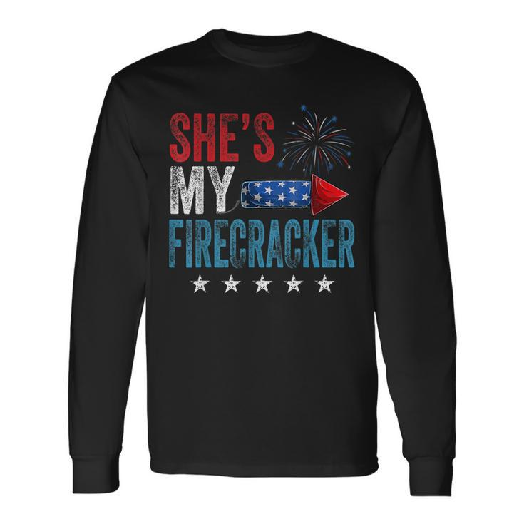 Shes My Firecracker His And Hers 4Th July Vintage Long Sleeve T-Shirt