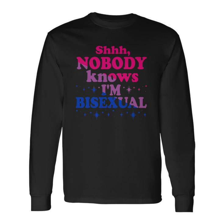 Shhh Nobody Knows Im Bisexual Lgbt Pride Long Sleeve T-Shirt T-Shirt