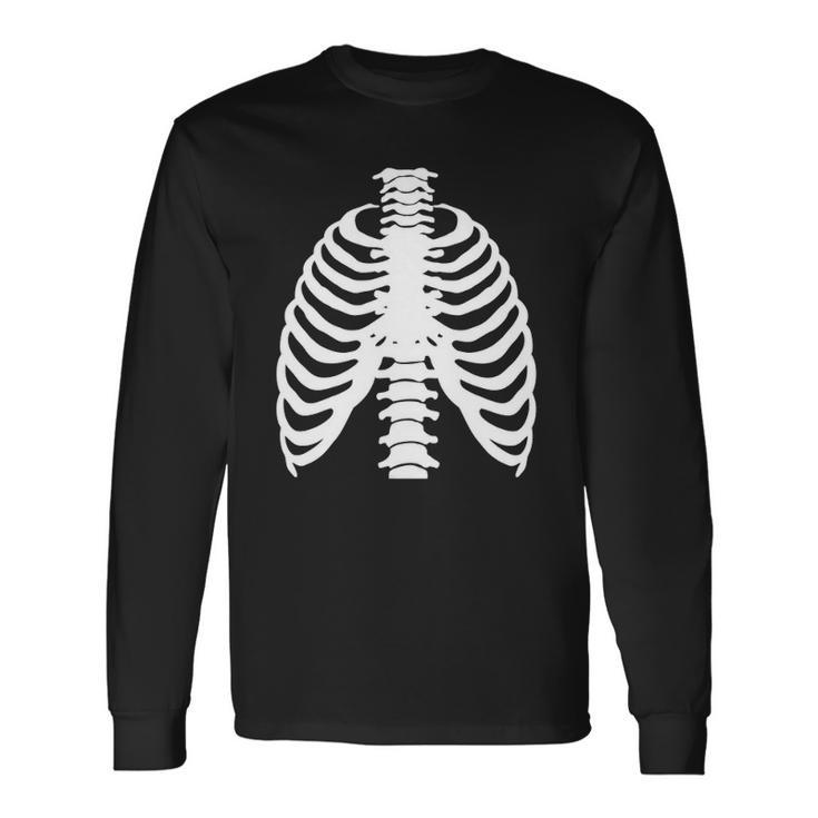 Skeleton Rib Costume Halloween Skeleton Bones Costume Long Sleeve T-Shirt T-Shirt