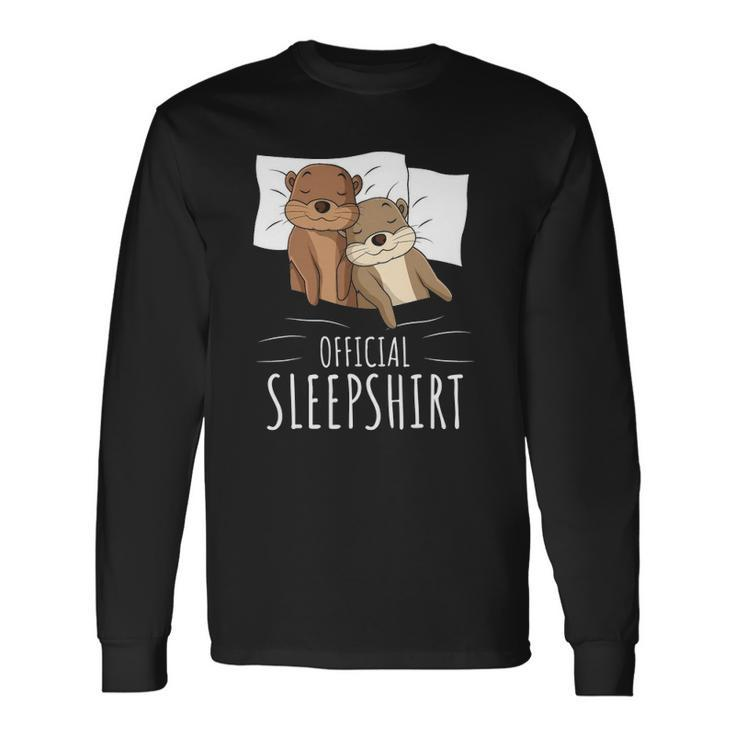 Sleeping Sea Otter Lover Napping Official Sleep Long Sleeve T-Shirt T-Shirt