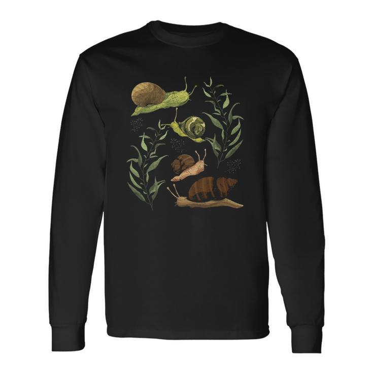 Sluggish Gastropod Nature Slug Animal Cottagecore Snail Long Sleeve T-Shirt T-Shirt