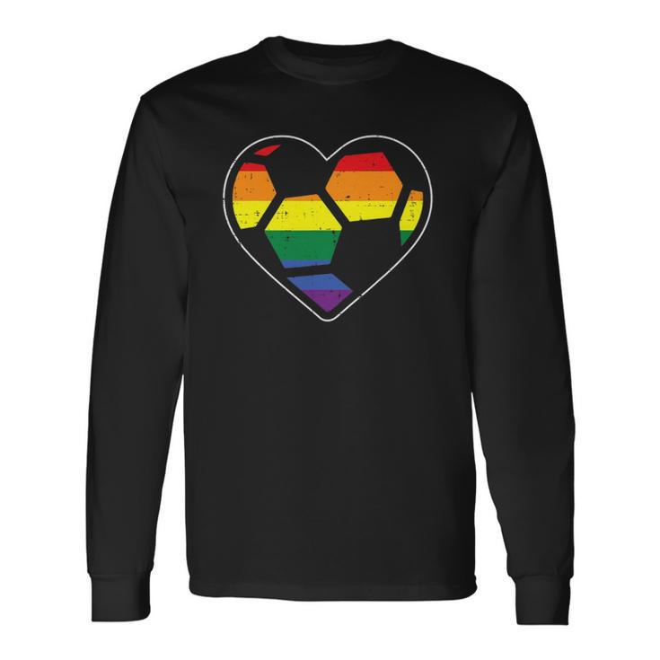 Soccer Heart Sport Lgbtq Rainbow Gay Pride Ally Long Sleeve T-Shirt T-Shirt