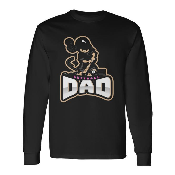 Softball Dad Fastpitch Fathers Day Long Sleeve T-Shirt T-Shirt