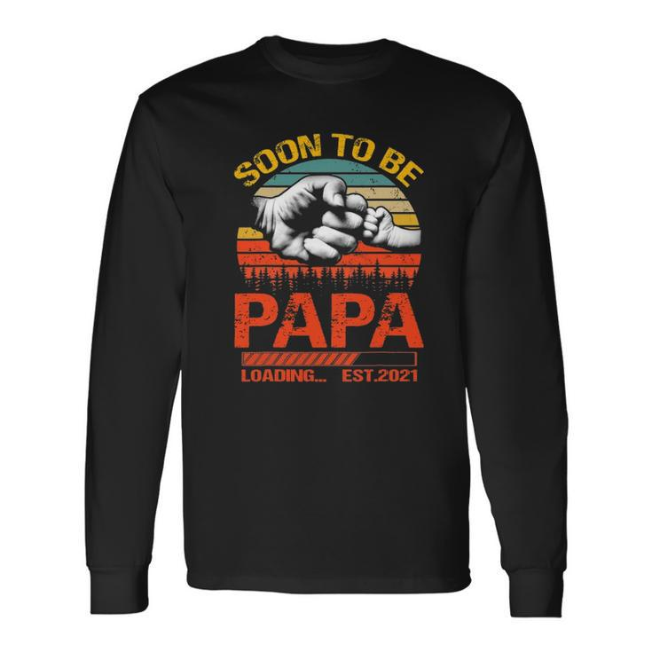 Soon To Be Papa Est 2022 New Papa Vintage Long Sleeve T-Shirt T-Shirt