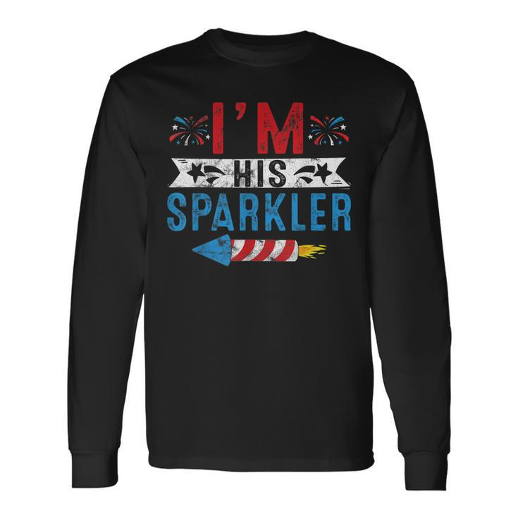 Im His Sparkler 4Th July His And Hers Matching Couples Long Sleeve T-Shirt