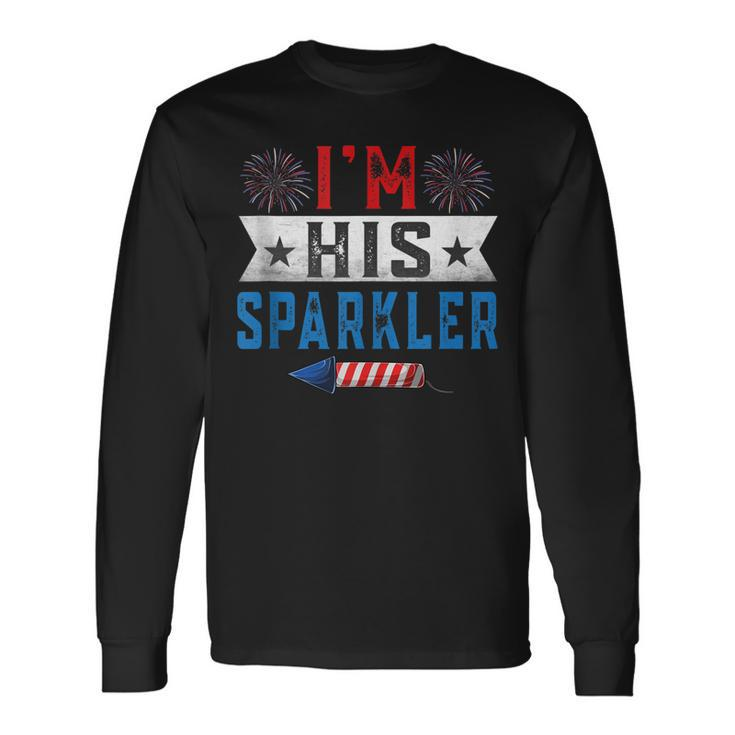 Im His Sparkler Cute 4Th Of July Matching Couple For Her Long Sleeve T-Shirt