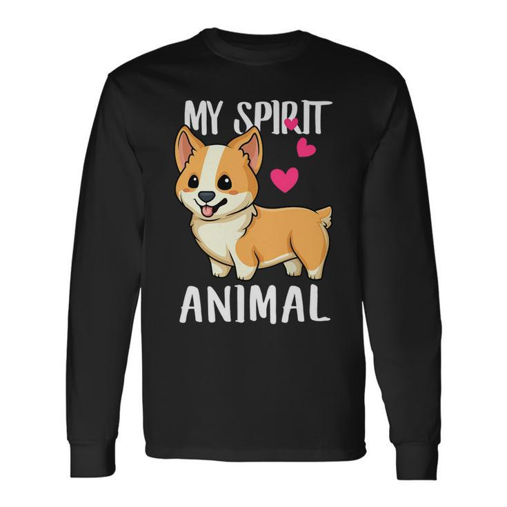 My Spirit Animal Corgi Dog Love-R Dad Mom Boy Girl Long Sleeve T-Shirt