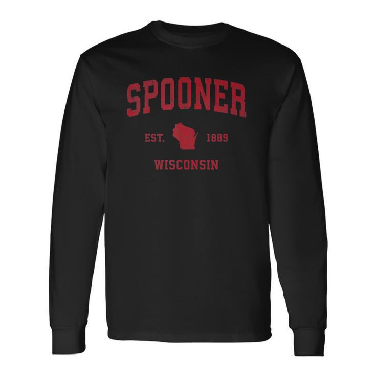 Spooner Wisconsin Wi Vintage Sports Red Print Long Sleeve T-Shirt T-Shirt