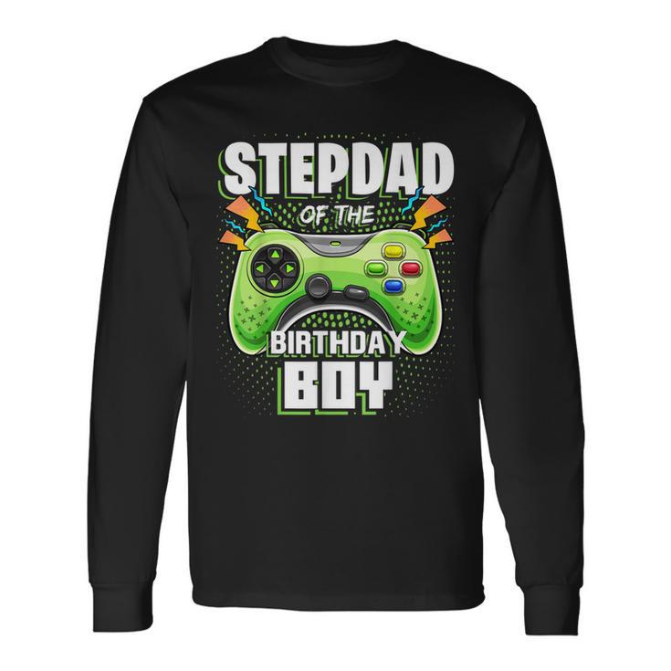 Stepdad Of The Birthday Boy Matching Video Game Party Long Sleeve T-Shirt