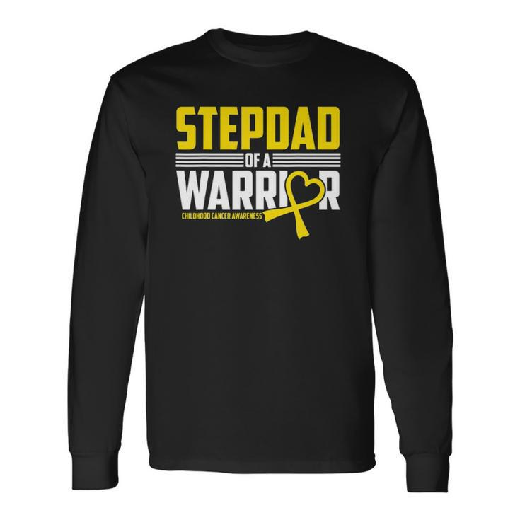 Stepdad Childhood Cancer Awareness Survivor Ribbon Warrior Long Sleeve T-Shirt T-Shirt