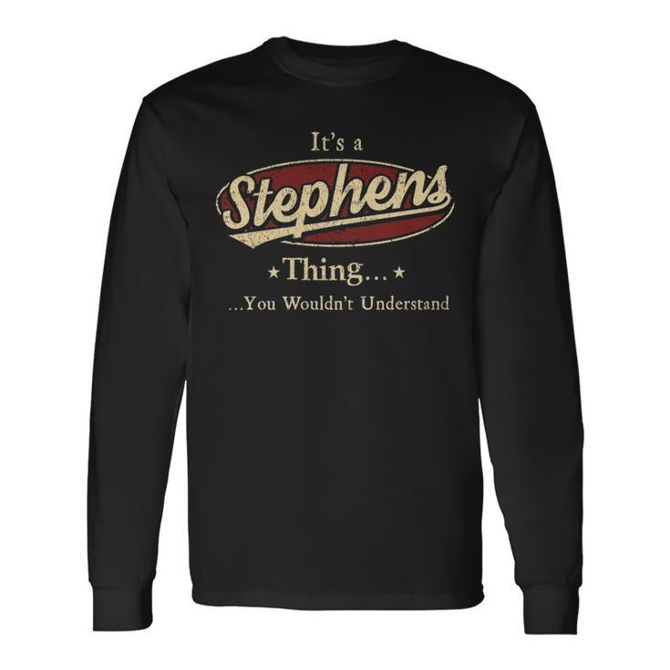 Stephens Shirt Personalized Name Shirt Name Print Shirts Shirts With Name Stephens Long Sleeve T-Shirt